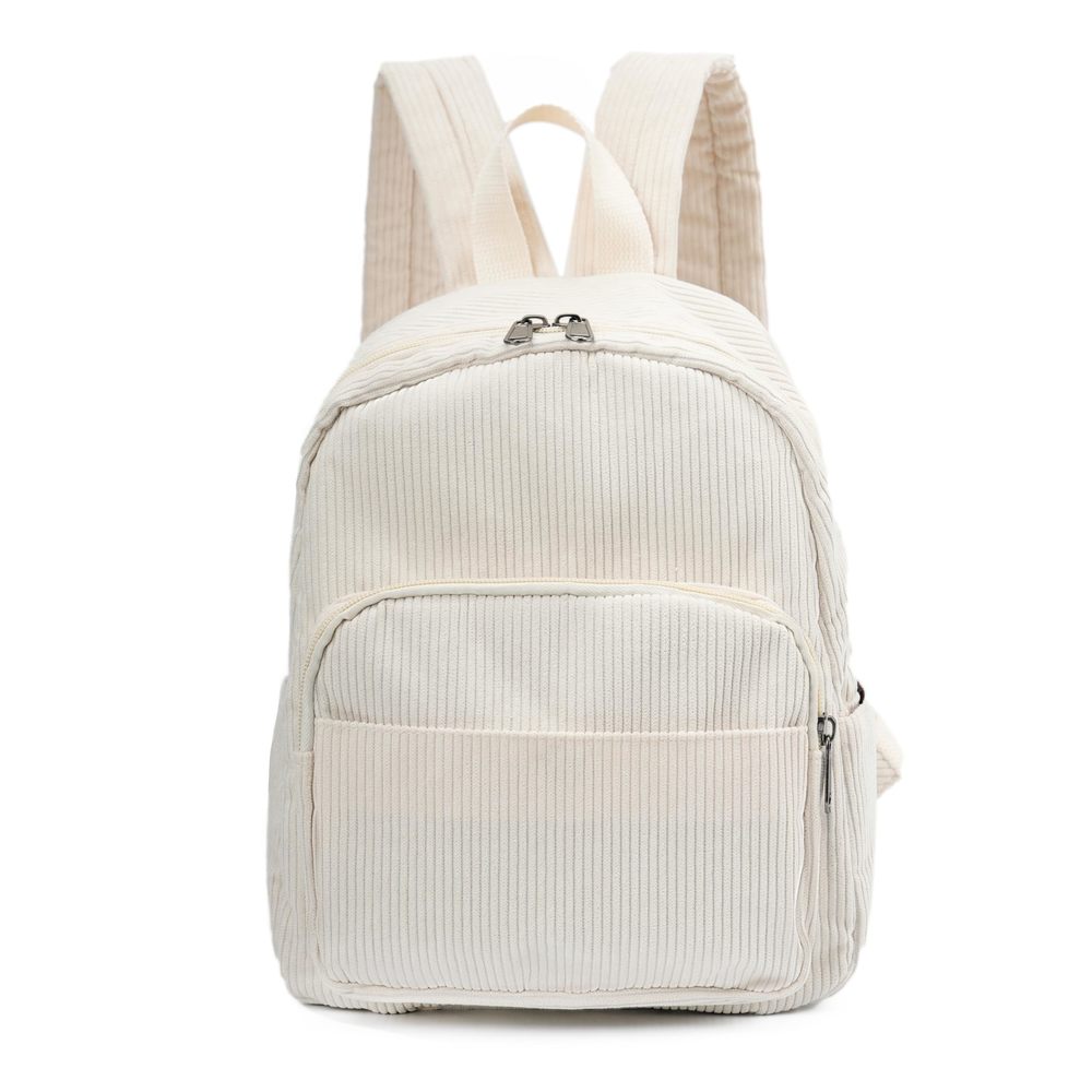 Corduroy Backpack Purse, Small Casual Daypack for Women, Cute Mini Retro🤟